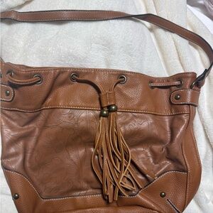 Elegant Brown Leather Shoulder Bag
